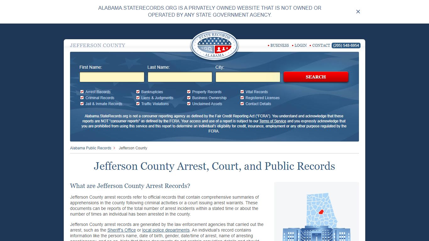 Jefferson County Arrest, Court, and Public Records